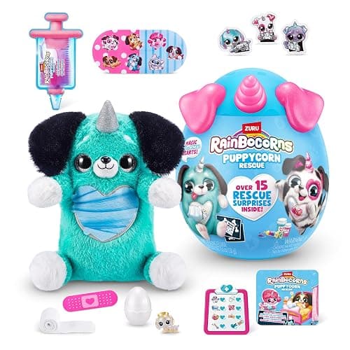 Rainbocorns Puppycorn Rescue (Sausage) by ZURU, Collectible Plush, Stuffed Animal Toys, Surprise Egg, Stickers, Syringe Slime, Ages 3+ for Girls, Children - Image 1