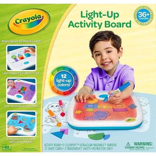 Crayola Light Up Activity Board, Sensory Toy for Toddlers & Kids, Light Box, Light Up Coloring Board, Toddler Easter Basket Essentials, Toys & Gifts - Image 1