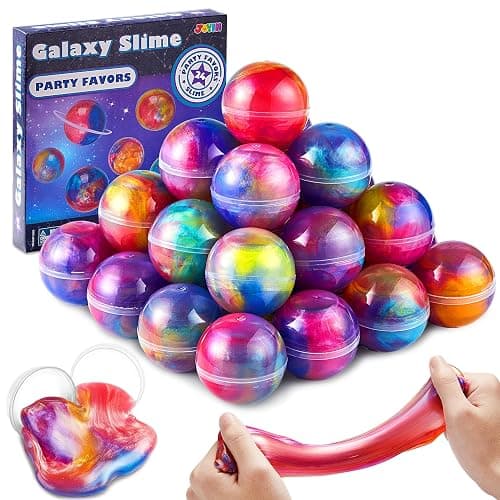 JOYIN Slime Party Favors, 24 Pack Galaxy Slime Ball - Stretchy, Non-Sticky, Mess-Free, Stress Relief, and Safe - Toys for Girls and Boys - Classroom Reward, Party Supplies - Image 1