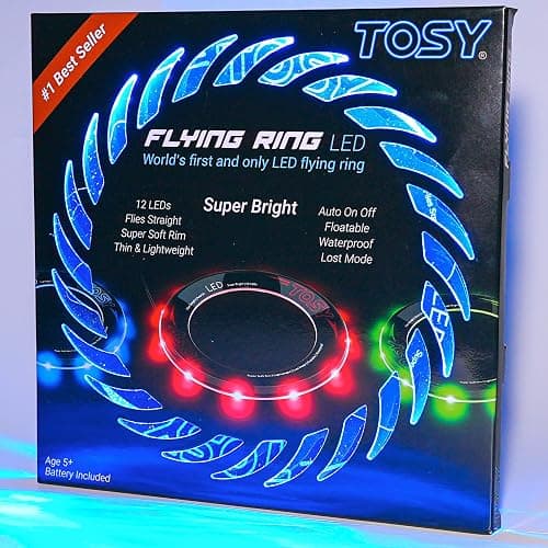 TOSY Flying Ring - 12 Monocolor Leds, superbrillante, Modo perdido, Encendido automático, Regalo de Pascua para niños, Seguro, Impermeable, Juguete para Piscina, Playa y Camping - Image 1