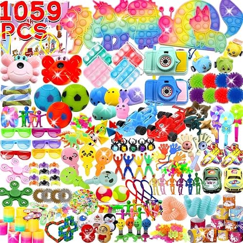 1000+ PCS Party Favors for Kids, Fidget Toys Pack, Birthday Gift,Christmas Stocking Stuffers,Christmas Gift,Treasure Box, Goodie Bag Stuffers, Carnival Prizes,Pinata Filler Sensory Toy for Classroom - Image 1