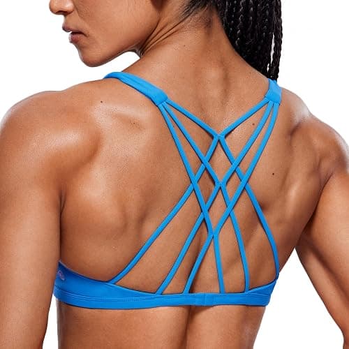 CRZ YOGA Womens Naked Feeling Criss Cross Sports Bra - Strappy Back Padded Medium Support Wireless Gym Cami Workout Yoga - Image 1