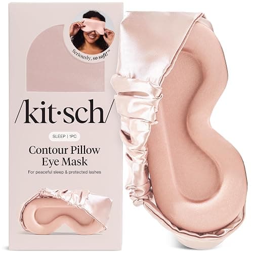 Kitsch Contour Pillow Eye Mask – Softer Than Silk Eye Masks for Sleep, Blindfold Sleep Masks for Women & Men, No Eye Pressure, Lightweight, Eye Care, Travel Essentials - Blush - Image 1