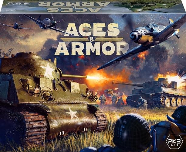 Aces & Armor, WWII War Miniatures Strategy Board Game, Ages 14+, 1-4 Players, 1-2 Hours Playing Time - Image 1