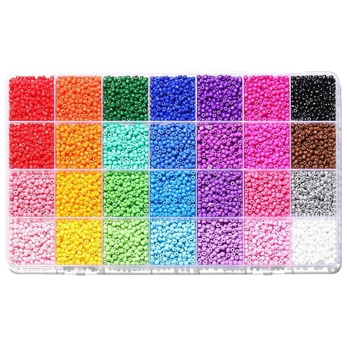 Ywmimn 28 Colors 3mm Seed Beads, 7200PCS Glass Seed Beads Kit for Jewelry Making, Craft and Bracelet Making - Image 1