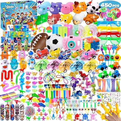 DIYDEC 450pcs Party Bag Fillers, Bulk Small Assortment Unisex Prize Box Toys Classroom Rewards Goodie Loot Party Bag Fillers Toys for Boys Girls Birthday Party Favors - Image 1
