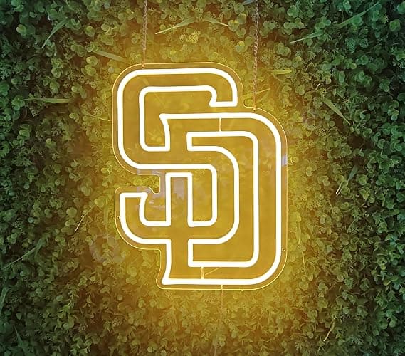 Queen Sense 16"x12" Go San Diegos Sports Padres LED Neon Sign for Wall Decor USB Powered Dimmable LED Lights Signs FV006 - Image 1