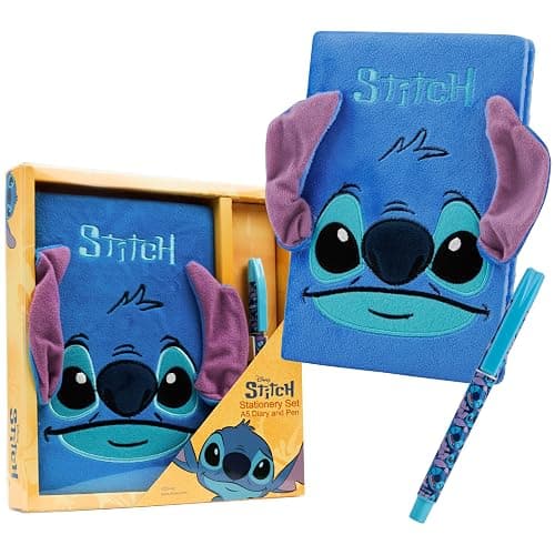Disney Stitch Gifts for Girls, Diary for Teens Notebook with Pen, Cute A5 Hardcover Journal with Lock, Secret Stationary Set Travel Journal (Blue Fluffy) - Image 1