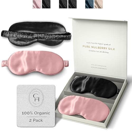 Silk Sleep Mask for Women and Men - Silk Eye Mask for Sleeping, Blindfold, Eye Covers, Pack of 2 - Image 1