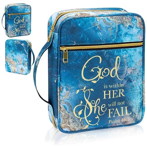 GUEER Bible Cover for Women, Bible Holder, Bible Cover Carrier Carrying Organizer Bag, Zipper and Pockets for Standard Size Bible, Gift for Women(Gloden) - Image 1