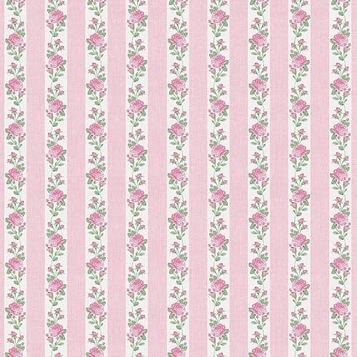 FYSUIMU Floral Striped Peel and Stick Wallpaper Roll Vintage Pink Rose Flower Stripe Contact Paper Self-Adhesive Wall Decoration for Farmhouse Home Bedroom Bathroom, 17 in x 10 Ft - Image 1