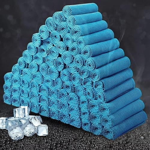 120 Honoson Cooling Towel Bulk - Neck & Face Cool Chilly Towels Microfiber Breathable Sport Sweat Rag for Gym, Yoga, Travel, Camping, Running, Outdoor - Image 1