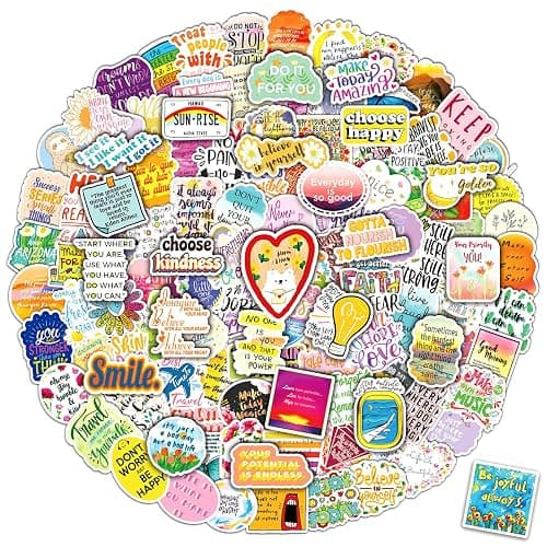 300PCS Motivational Sticker, Inspirational Words Stickers for Teens Adults Students Teacher Employees Vinyl Encouraging Positive Affirmation Stickers for Water Bottles Laptop Decals Scrapbook Journal - Inspirational Stickers - Image 1