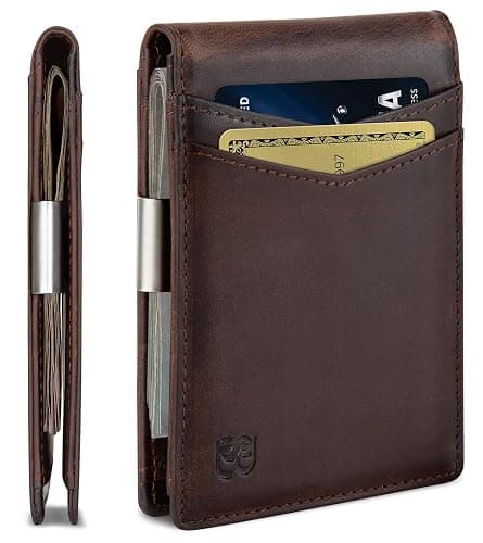 SERMAN BRANDS Money Clip Wallet - Mens Wallets slim Front Pocket RFID Blocking Card Holder Minimalist Mini Bifold - Image 1