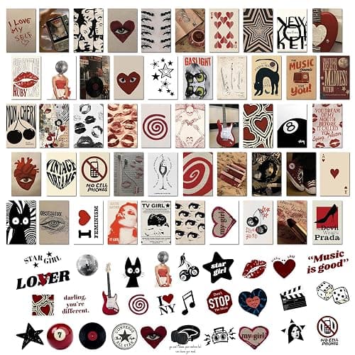Kizbok Downtown Girl Room Decor Y2k Posters, 50Pcs Vintage Downtown Girl Poster with Downtown Girl Stickers, Retro Y2k Room Decor 4"x6" Wall Collage Kit for Room Aesthetic, Trendy Wall Art Prints Dorm Decor For Teen Girls Bedroom Decor - Image 1