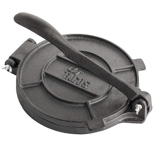 Chef Tacos Authentic Cast Iron Tortilla Press, Roti Maker, Heavy Duty Tortillera Pataconera, Pre-Seasoned Corn or Flour Presser, Taco Maker, Taco Shaper (8-Inch) - Image 1