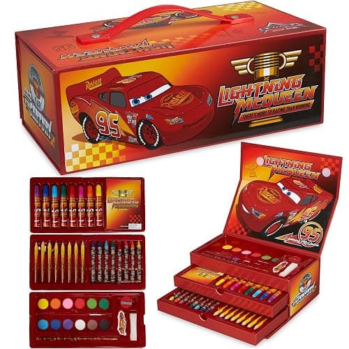 Get Trend Disney Pixar Cars Art Supplies Set for Boys, 43-Pcs Coloring Set | Kids Arts and Crafts Supplies with Colored Pencils, Crayons, Markers, Watercolors and Coloring Book (Multi Cars) - Image 1