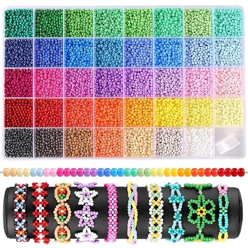 3mm Seed Beads Uniform, 39 Colors 8200pcs Small Beads for Jewelry Making, Friendship Bracelet Bead for Girls Adults - Image 1