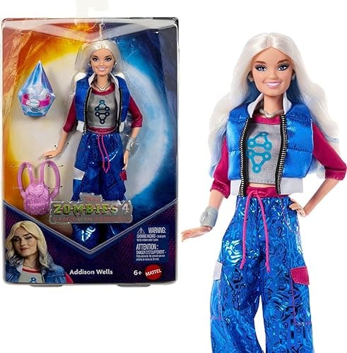 Mattel Disney Zombies 4: Dawn of The Vampires Addison Wells Fashion Doll with Removable Outfit & 6 Accessories, Inspired by The Movie - Image 1