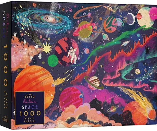 Elena Essex Jigsaw Puzzle - Outer Space, Jigsaw Puzzles for Adults 1000, Jigsaws 1000 Pieces for Adults, Solar System Planet Spaceman Moon Space Puzzle, Size 70x50cm - Image 1