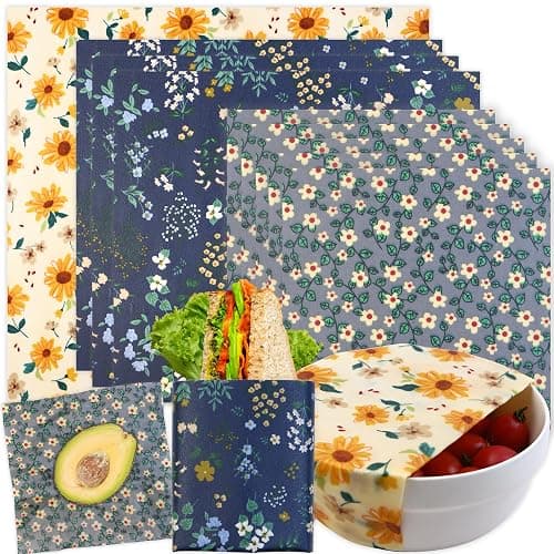 Reusable Beeswax Wrap - 9 Pack Beeswax Wraps for Food, Eco-Friendly Beeswax Food Wraps, Bread Sandwich Wrapper - Organic, Sustainable, Zero Waste, Reusable Plastic-Free Food Storage Wrap, 1XL, 3M, 5S - Image 1
