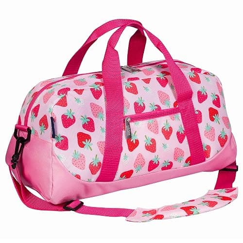 Wildkin Kids Overnighter Duffel Bag – Carry-On Size, Ideal for School & Sleepovers – Strawberry Patch - Image 1