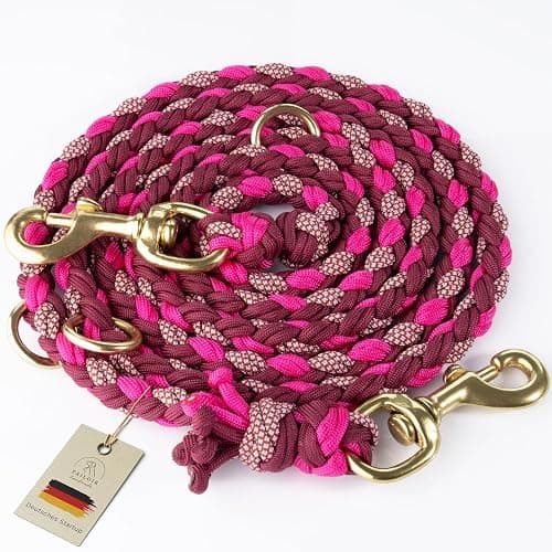 Tailoir Laisse Chien 2m - Longe pour Chien, Laisses pour Chiens, Dog Leash | Corde Solide pour Petit et Gros Chiens, Grande Longe Dressage et Promenade, Modèle Réglable Multiposition, Accessoires Rose - Image 1