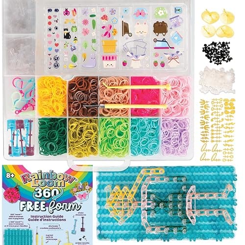 Rainbow Loom: 2,800 Bands 360 Free Form Kit with 360 Loom, Accessory Frame, Storage Case, 100+ Accessories & 3 Hooks - DIY Figure Making Set for Kids 8+ - Image 1