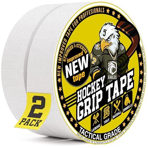 EAGLES Hockey Tape Multipurpose Cloth Tape Roll for Lacrosse Baseball & Softball Bats, Rackets, Pullup Bars, Gardening Tools, Easy Tear Over Grip - Multi Sport Handle Tape - Sports Gift (White) - Image 1