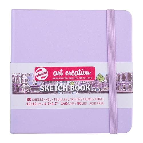 Talens Art Creation T9314-134M 452329 Talens Art Creation Sketchbook, Drawing Notebook, 4.7 x 4.7 inches (12 x 12 cm), Pastel Violet - Image 1
