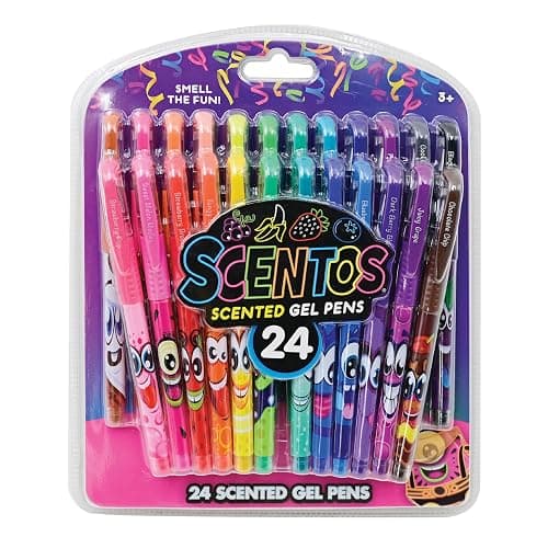 Scentos Scented Gel Pens Set – 24 Pack Neon Colors – Fine Tip Pens for Kids & Adults – Fruity Scents – Fun Art Supplies for Drawing, Coloring, Scrapbooking, Journaling & School - Image 1