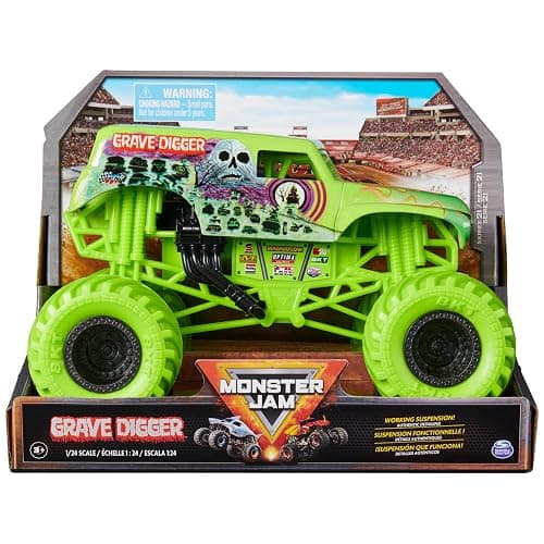 Monster Jam, Official Grave Digger Monster Truck, Collector Die-Cast Vehicle, 1:24 Scale, Kids Toys for Boys and Girls Ages 3 and up - Image 1