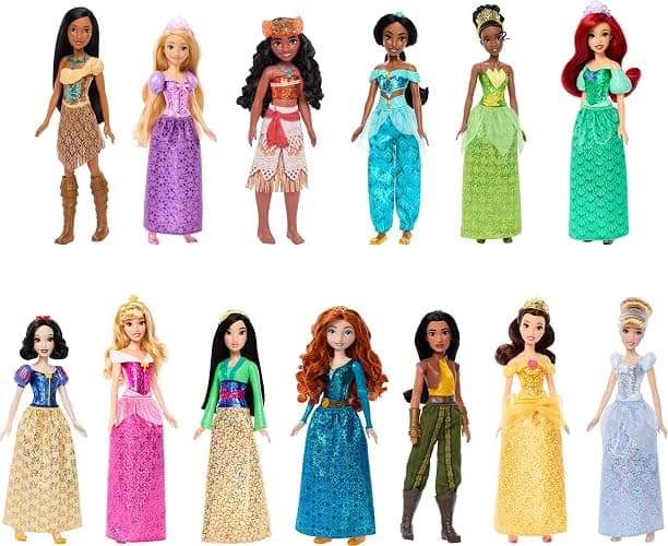 Mattel Disney Princess Ultimate Princess Collection with 13 Fashion Dolls in Sparkling Clothing & Accessories, Poseable, Inspired by Movies (Amazon Exclusive) - Image 1