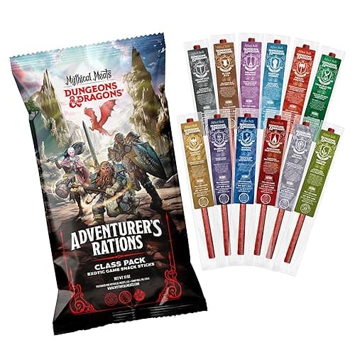 Mythical Meats Beef Jerky Snack Packs – Dungeons and Dragons gifts for Men – Exotic Meat Stick Variety Pack – High Protein, Low Sugar, Keto-Friendly, MSG Free – 12 Pack - Image 1