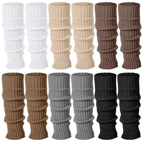Sintege 6 Pairs Kawaii Leg Warmers Japanese Style Knitted Loose Socks Leg Warmers for Girls Women Lolita Costume School - Image 1