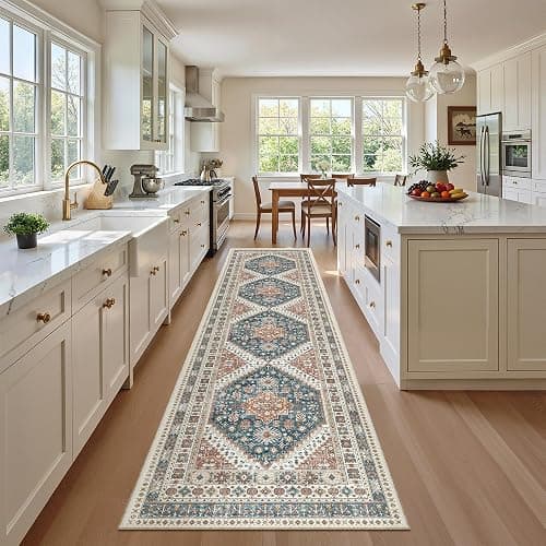 Madane Runner Rugs for Hallway 2x10 Long Washable Non-Slip Hallway Runner Rug Low-Pile Stair Kitchen Runner Throw Carpet for Entrance Living Dining Laundry Room (Navy Blue, 2 x 10) - Image 1