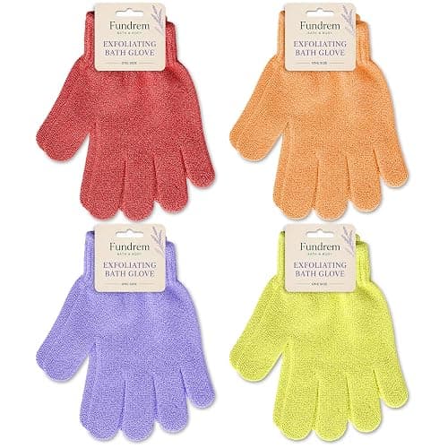 4 Pairs Exfoliating Gloves for Shower, Shower Gloves, Body Scrubber, Korean Exfoliating Mitt Body Scrubber, Microfiber Bath Gloves, Exfoliate Sponge Loofah Wash, Shower Scrubber - Image 1