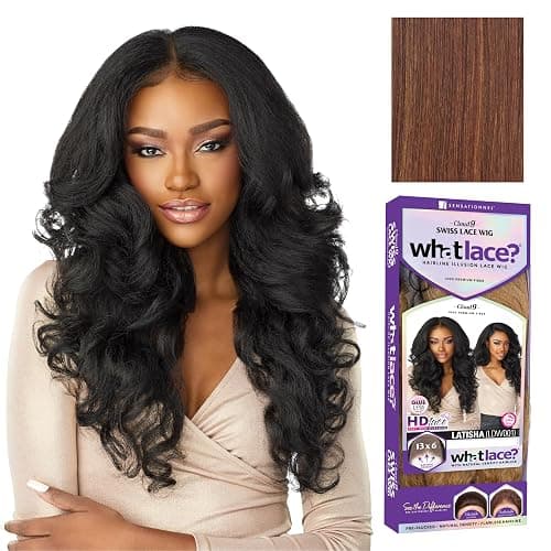 Sensationnel What Lace 13X6 Wigs - Latisha Lacefrontal Hand Tied Glueless Synthetic With Natural Density Preplucked Hairline (FLAMBOYAGECHOCOLATE) - Image 1