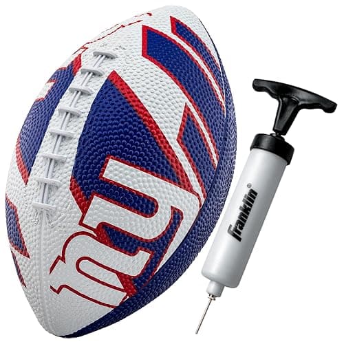 Franklin Sports NFL Team Footballs - Rubber Youth Mini 8.5" Balls - Junior Football + Air Pump - Official NFL Licensed - Image 1
