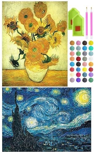liziciti 2-Pack Diamond Painting Kits for Adults, Famous Paintings by Van Gogh Full Drill 5D Diamond Painting Art DIY Abstract Painting for Home Wall Decor Gift, 12"x16" Canvas, 4 - Image 1