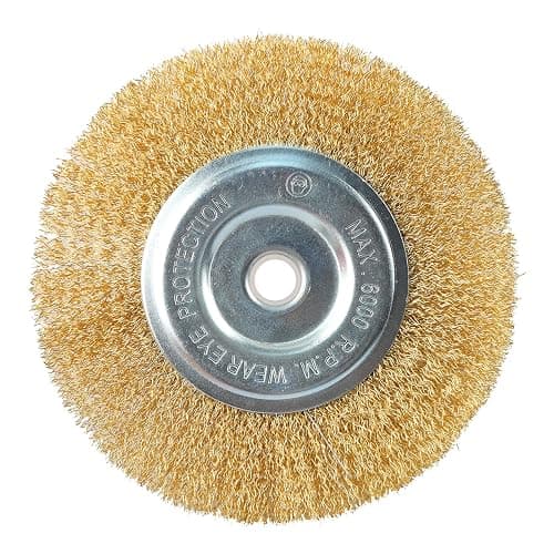 ZORUNNA Wire Brush for Grinder - 6 Inch Fine Crimped Wire Wheel for Bench Grinder with 1/2" and 5/8" Arbor(0.012Inch Wire Size), Efficiently Polish Nuts, Bolts and Assorted Car Parts. - Image 1