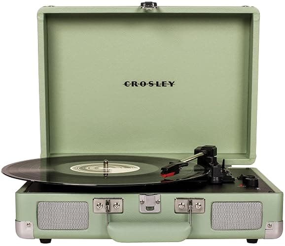 Crosley CR8005F-MT Cruiser Plus Vintage 3-Speed Bluetooth in/Out Suitcase Vinyl Record Player Turntable, Mint - Image 1