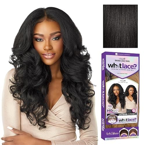 Sensationnel What Lace 13X6 Wigs - Latisha Lacefrontal Hand Tied Glueless Synthetic With Natural Density Preplucked Hairline (Off Black 1B) - Image 1
