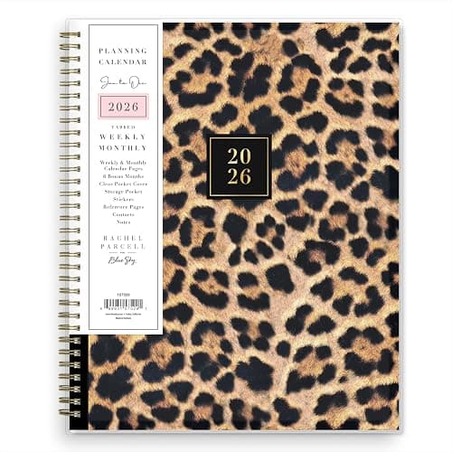 Blue Sky Rachel Parcell 2026 Weekly and Monthly Planner Calendar, January 2026 - December 2026, 8.5" x 11", Clear Pocket Cover, Durable Twin Wire Binding, Laminated Tabs, Storage Pocket, Stickers, Ana - Image 1