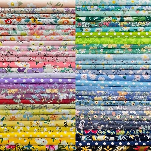 10" x 10" 50 PCS 100% Cotton Fabric Bundles for Quilting Sewing DIY & Quilt Beginners, Quilting Supplies Fabric Squares - Image 1