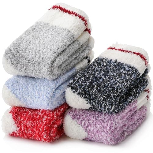 Womens Fuzzy Socks Fluffy Slipper Winter Warm Thick Plush Fleece Sleep Soft Home Socks - Image 1