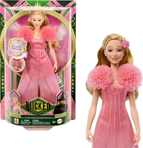Mattel Wicked Singing Glinda Fashion Doll & Accessories, Posable with Movie-Inspired Look & Removable Outfit, Sings “Popular” - Image 1