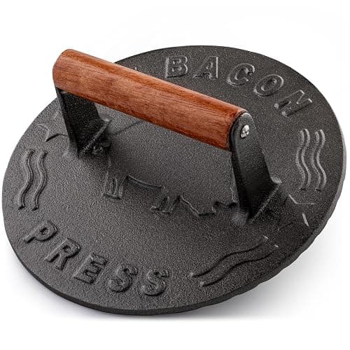 Heavy-Duty Cast Iron Burger Press 8.5 Inch Round Burger Smasher, Grill Press for Cooking Burgers, Bacon, Sandwiches, Steak, Ground Beef, Meats, Sausages, and So On - Image 1