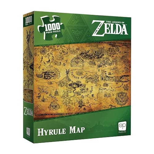 The Legend of Zelda Hyrule Map 1,000 Piece Jigsaw Puzzle | Collectible Puzzle Featuring Stylized Hyrule Map from The Legend of Zelda Video Games | Officially Licensed Nintendo Merchandise - Image 1