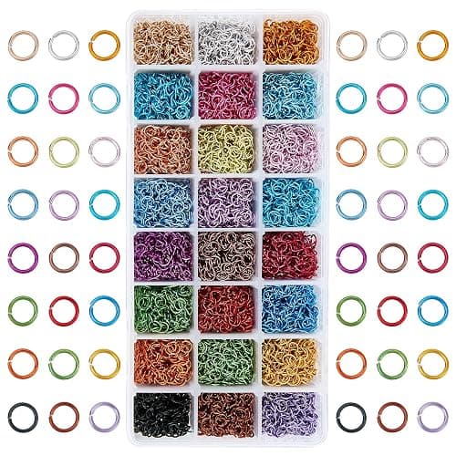 PH PandaHall 8400pcs Aluminum Open Jump Rings 6mm Chainmail Rings Open Jump Rings 24 Color Jewelry Findings for Choker Necklaces Bracelet Earring Chain Maille Jewelry Making - Image 1
